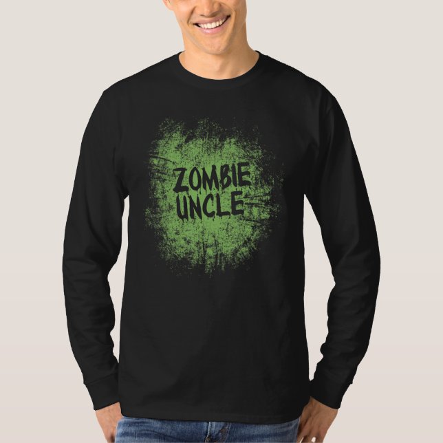 Zombie uncle cool lazy halloween costume zombies f T-Shirt (Front)