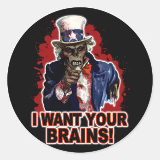 Zombie Uncle Sam Classic Round Sticker