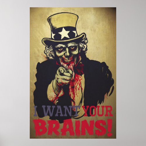 Zombie Uncle Sam Print