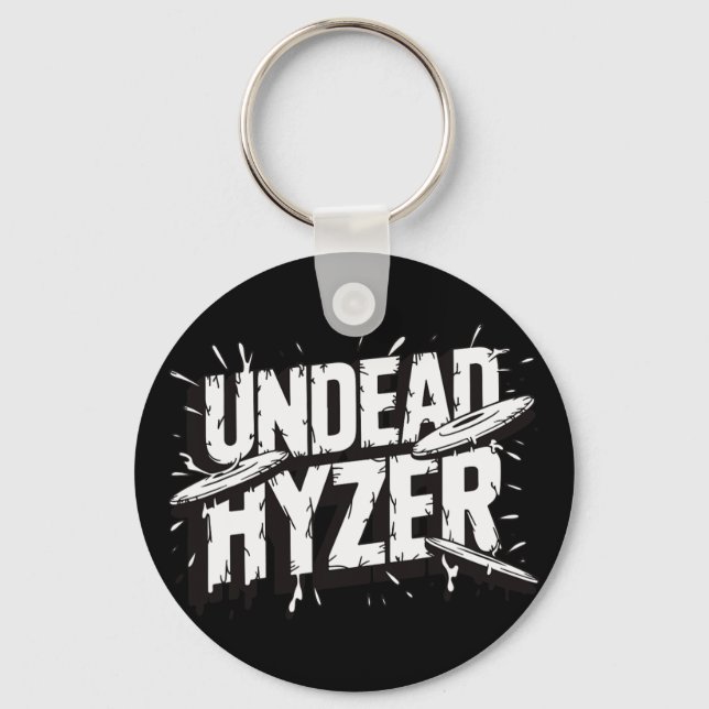 Zombie Undead Hyzer Funny Disc Golf Zombie Lover  Keychain (Front)