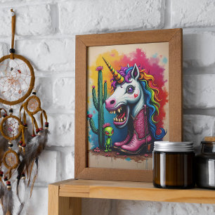 Zombie Unicorn Art Poster or Decoupage Paper