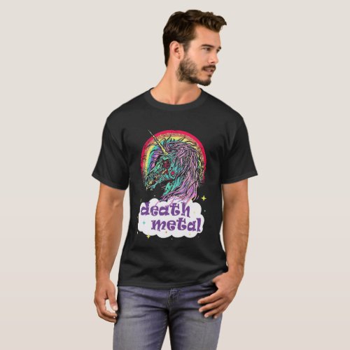 Zombie Unicorn Death Metal T_Shirt