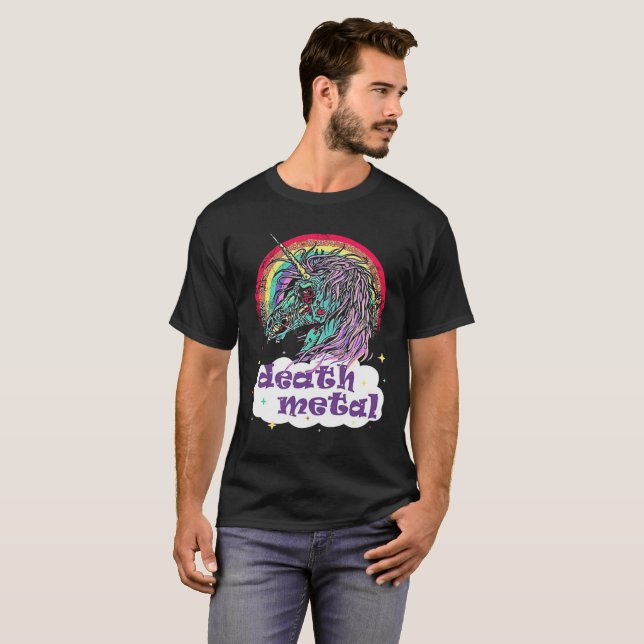 Zombie Unicorn Death Metal T-SHIRT (Front Full)