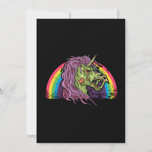 Zombie Unicorn Halloween Rainbow Gift Idea Invitation
