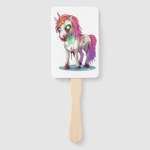 Zombie Unicorn Hand Fan