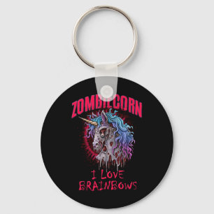 Zombie Unicorn I Love Brainbows Punk Gothic Goth H Keychain