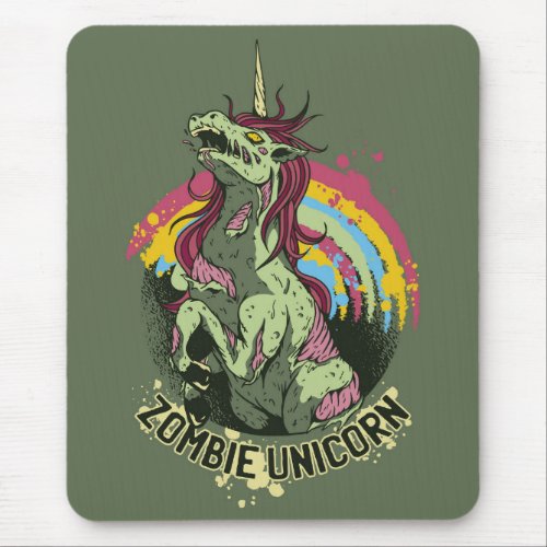 Zombie unicorn mouse pad