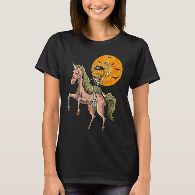Zombie Unicorn Pirate Skeleton Zombicorn Pirate Ha T-Shirt (Front)