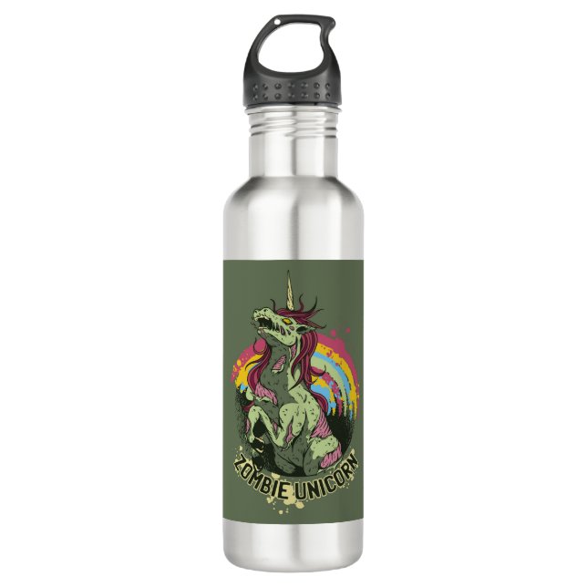 Zombie unicorn stainless steel water bottle (Front)