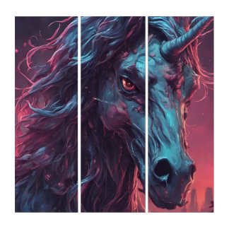Zombie Unicorn Triptych