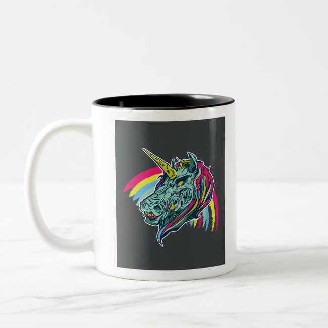 Zombie Unicorn Two-Tone Coffee Mug