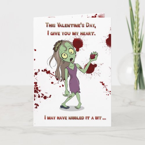 Zombie Valentine _ nibbled heart Holiday Card