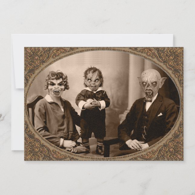 Zombie Vampire Family Halloween Party Invitation (Front)