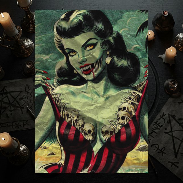 Zombie Vampire Pin-up Tissue Paper (Creator Uploaded)