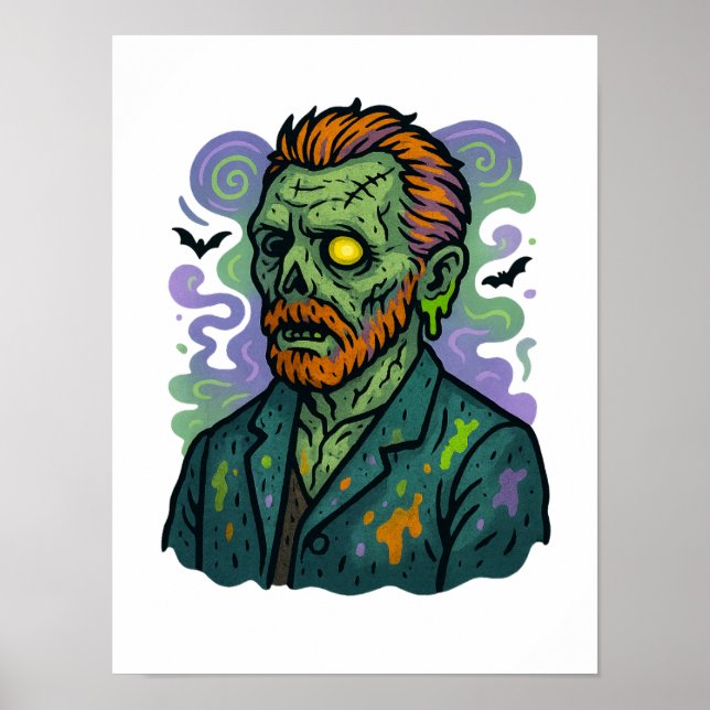 Zombie Van Gogh – Cartoon Comic Parody Poster (Front)