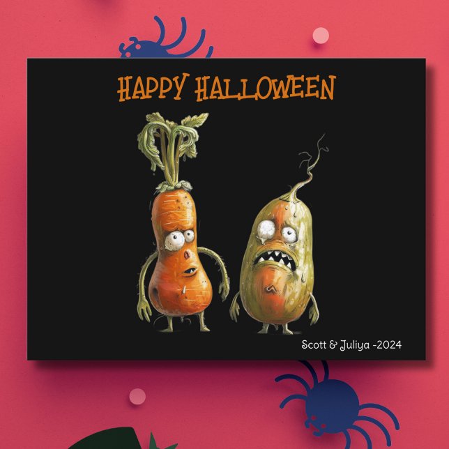 Zombie veggie black Halloween  Postcard (Creator Uploaded)