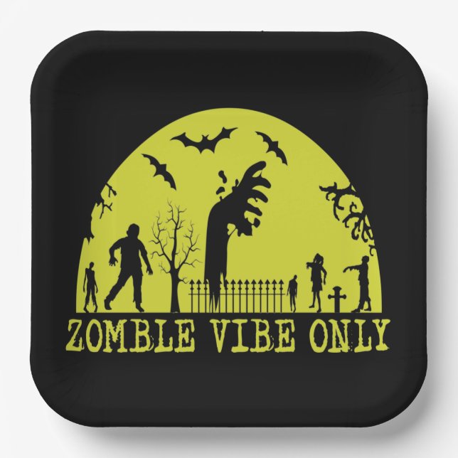 Zombie Vibes Only  Paper Plates (Front)