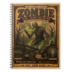 Zombie, Vintage Circus Monster Notebook