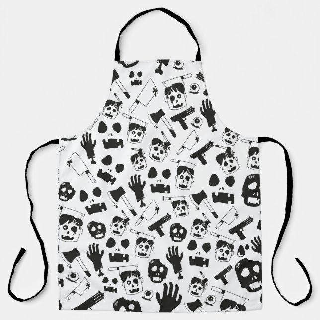 Zombie vintage Seamless Pattern Background theme Apron (Front)