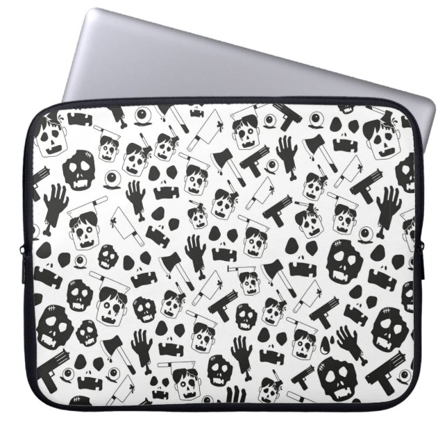 Zombie vintage Seamless Pattern Background theme Laptop Sleeve (Front)