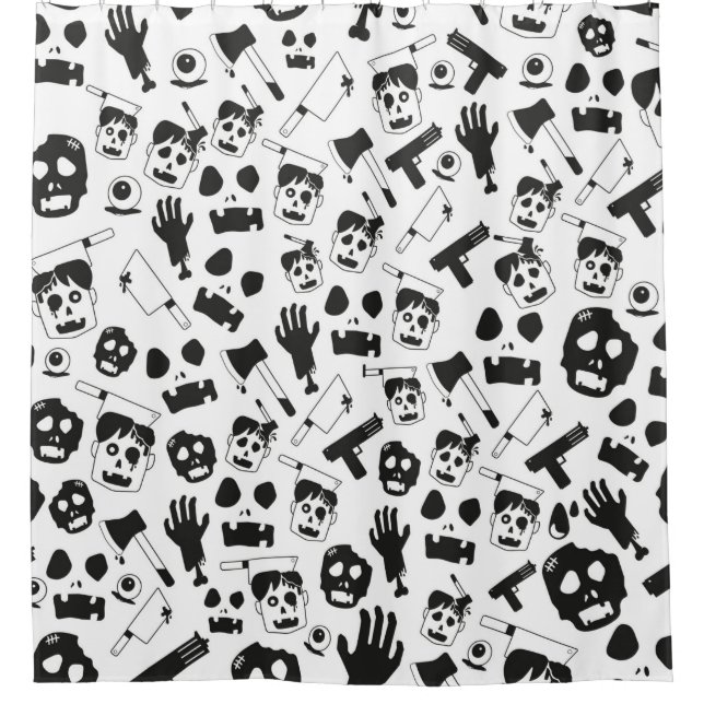Zombie vintage Seamless Pattern Background theme Shower Curtain (Front)
