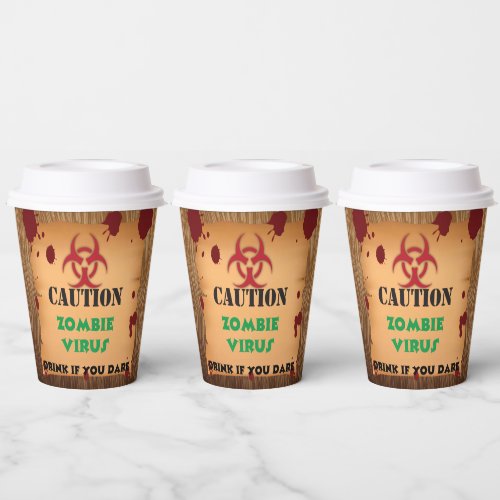 Zombie Virus Halloween Party Paper Cups