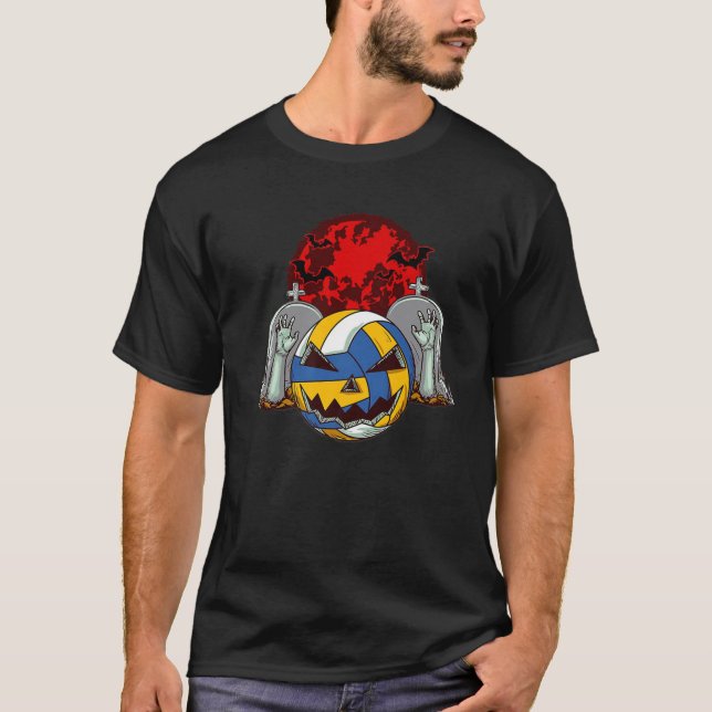 Zombie Volleyball Players Halloween Costume T-Shirt (Front)