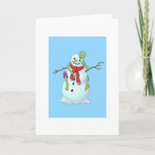 zombie vs snowman holiday card