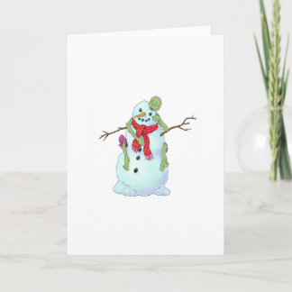zombie vs snowman holiday card