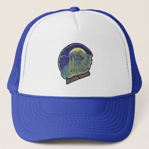 Zombie Walrus _ Original Purple Distressed Look Trucker Hat