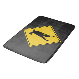 Zombie Warning Halloween Bath Mat