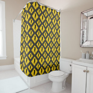 Zombie Warning Halloween Shower Curtain