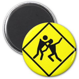 Zombie Warning Road Sign Magnet
