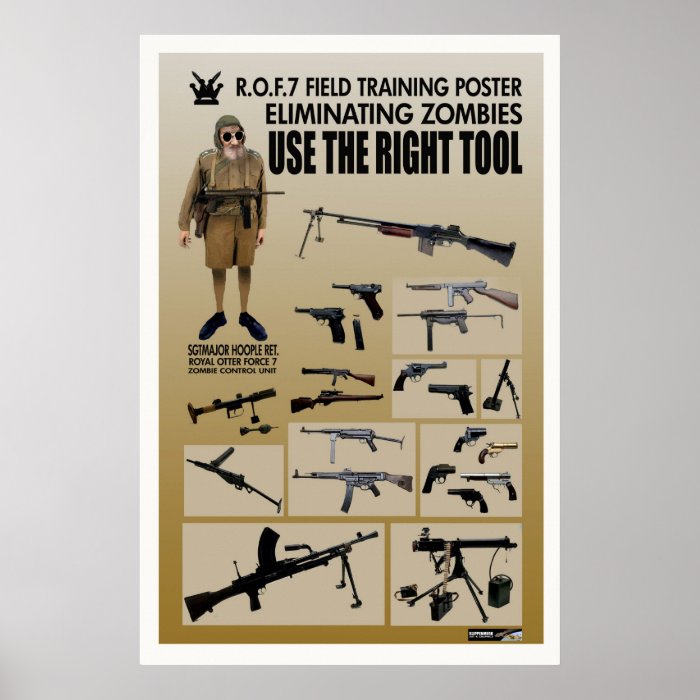 Zombie weapons poster