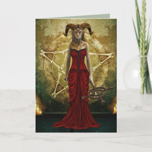 Zombie witch demon greeting card
