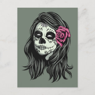 Zombie Woman custom color postcard