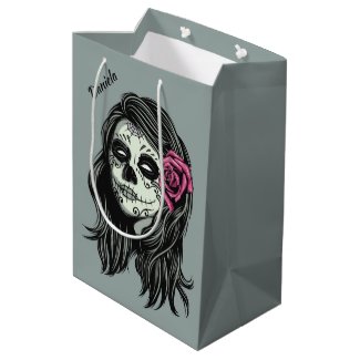Zombie Woman custom name & color gift bags
