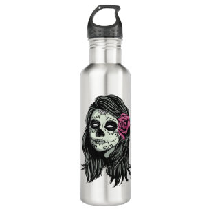 Zombie Woman custom name water bottles
