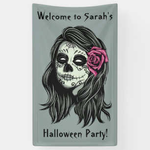 Zombie Woman custom text & color banner