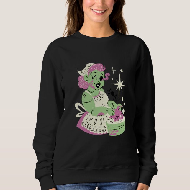 Zombie Woman Mom Clean Halloween Sweatshirt (Front)