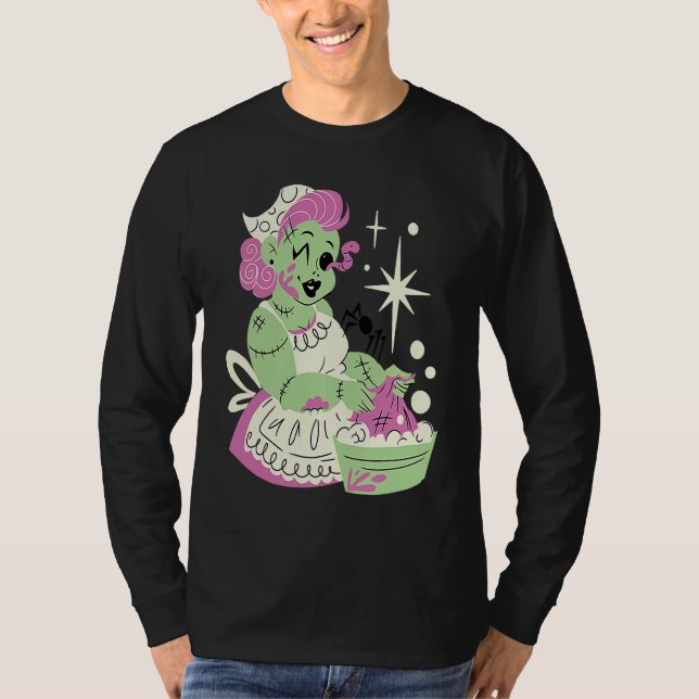 Zombie Woman Mom Clean Halloween T-Shirt (Front)