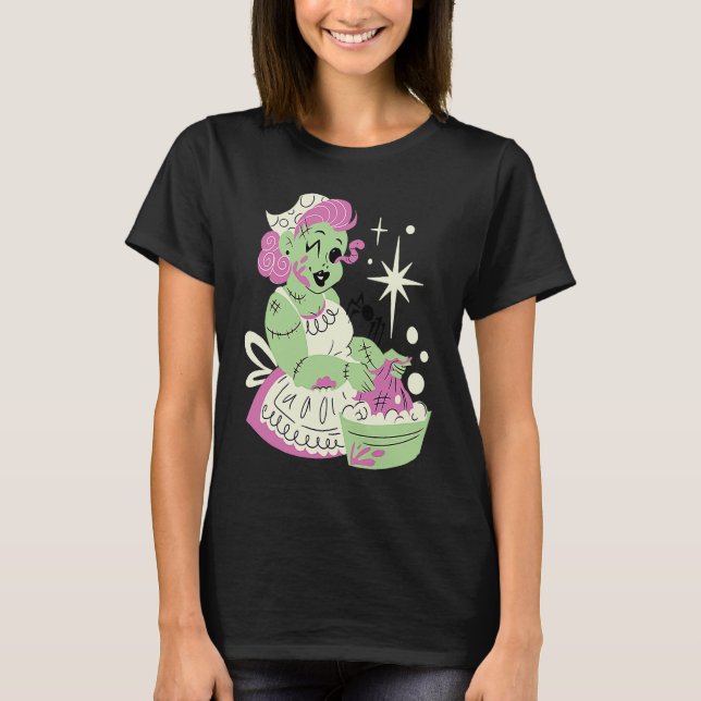 Zombie Woman Mom Clean Halloween T-Shirt (Front)