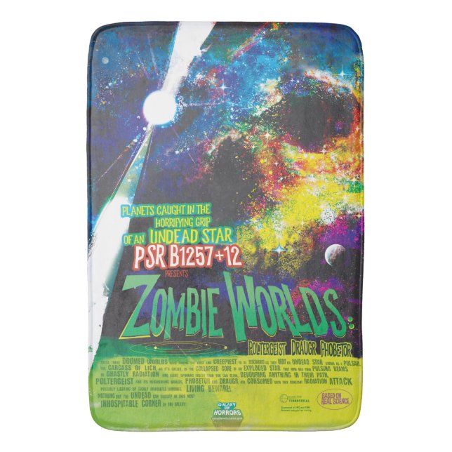 Zombie Worlds Halloween Galaxy of Horrors Bath Mat (Front Vertical)