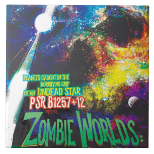 Zombie Worlds Halloween Galaxy of Horrors Ceramic Tile