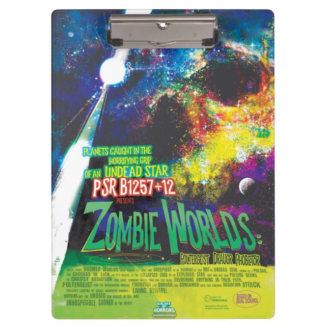Zombie Worlds Halloween Galaxy of Horrors Clipboard (Front)