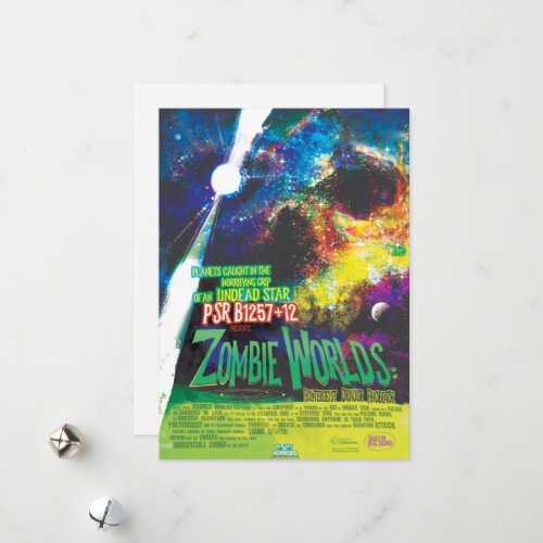 Zombie Worlds Halloween Galaxy of Horrors Holiday Card