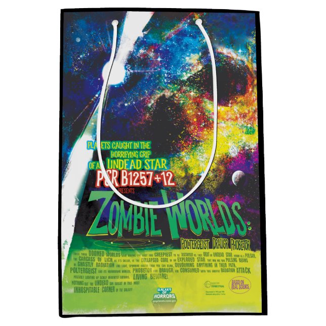 Zombie Worlds Halloween Galaxy of Horrors Medium Gift Bag (Front)
