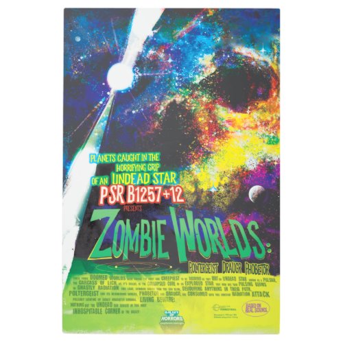 Zombie Worlds Halloween Galaxy of Horrors Metal Print