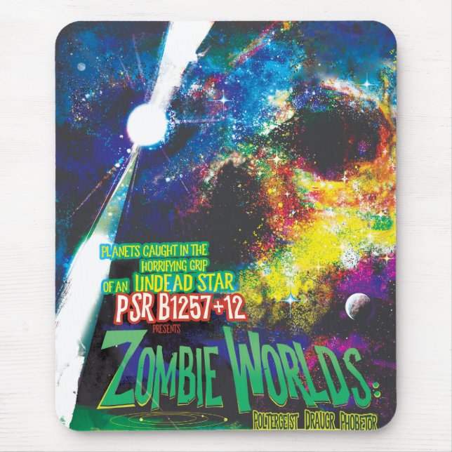 Zombie Worlds Halloween Galaxy of Horrors Mouse Pad (Front)