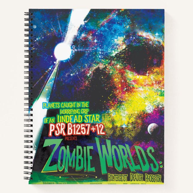 Zombie Worlds Halloween Galaxy of Horrors Notebook (Front)
